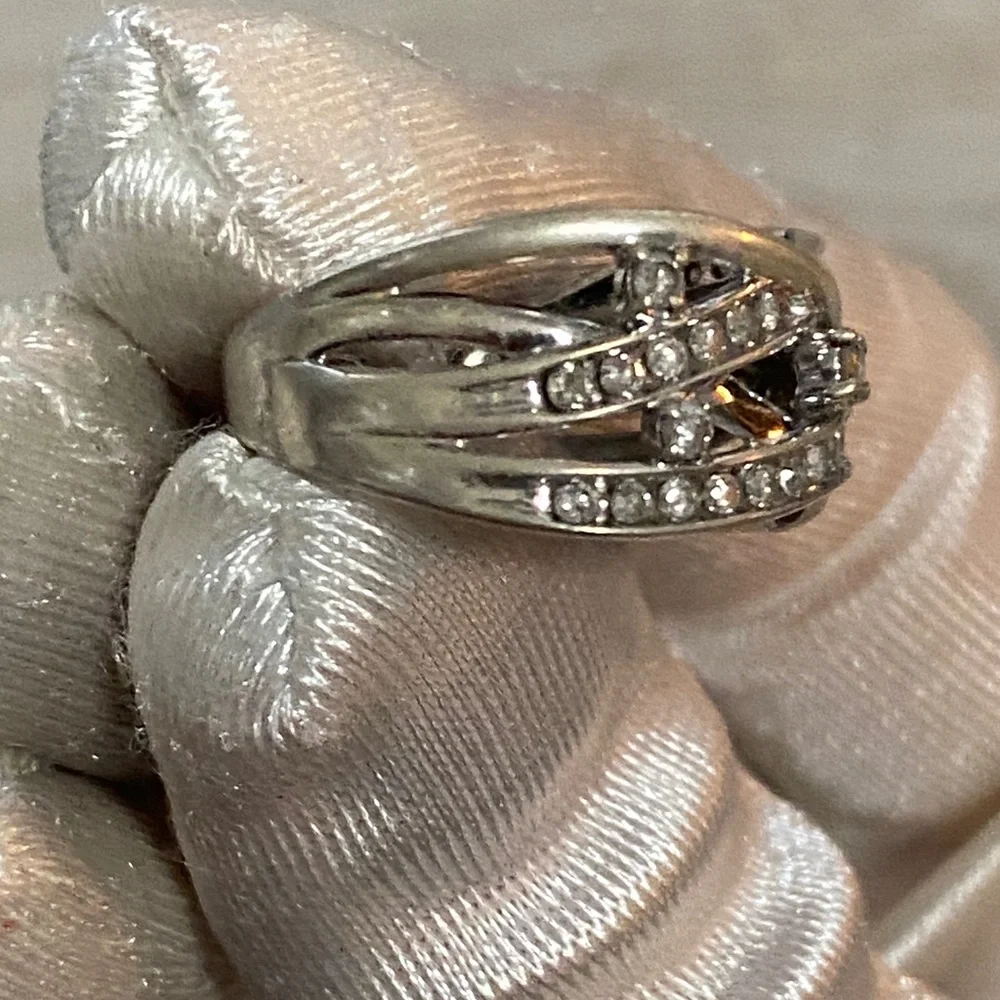 1/2 CTTW Genuine Natural Diamond Crisscross Multi Row Band 925 Sterling Silver